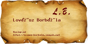 Lovász Borbála névjegykártya